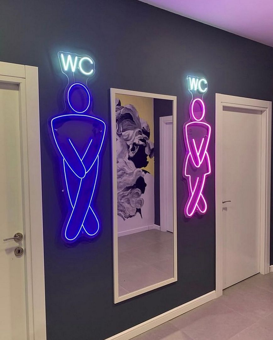 WC Toilet Sign Neon
