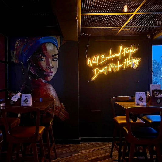 Wall Bahaned People Don't Make History Neon Sign