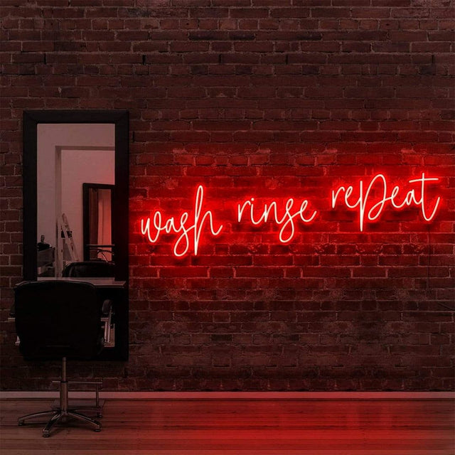 Wash Rinse Repeat LED Neon Sign for Salon light up sign