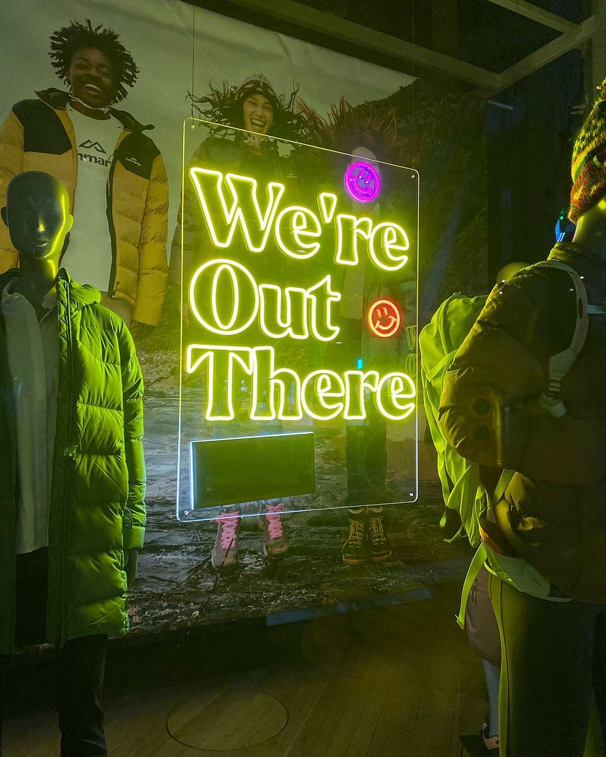 We're Out There Neon Sign