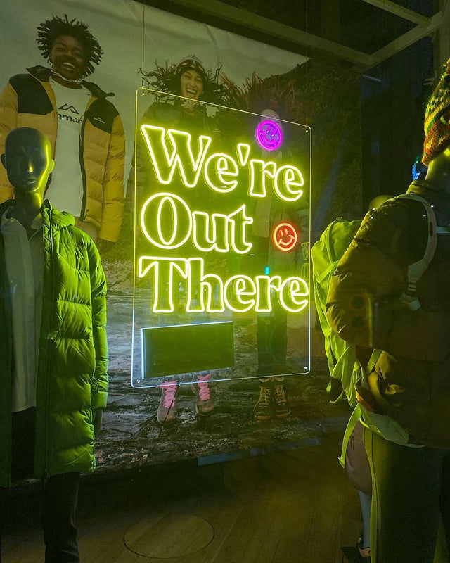 We're Out There LED Neon Sign for Business light up sign