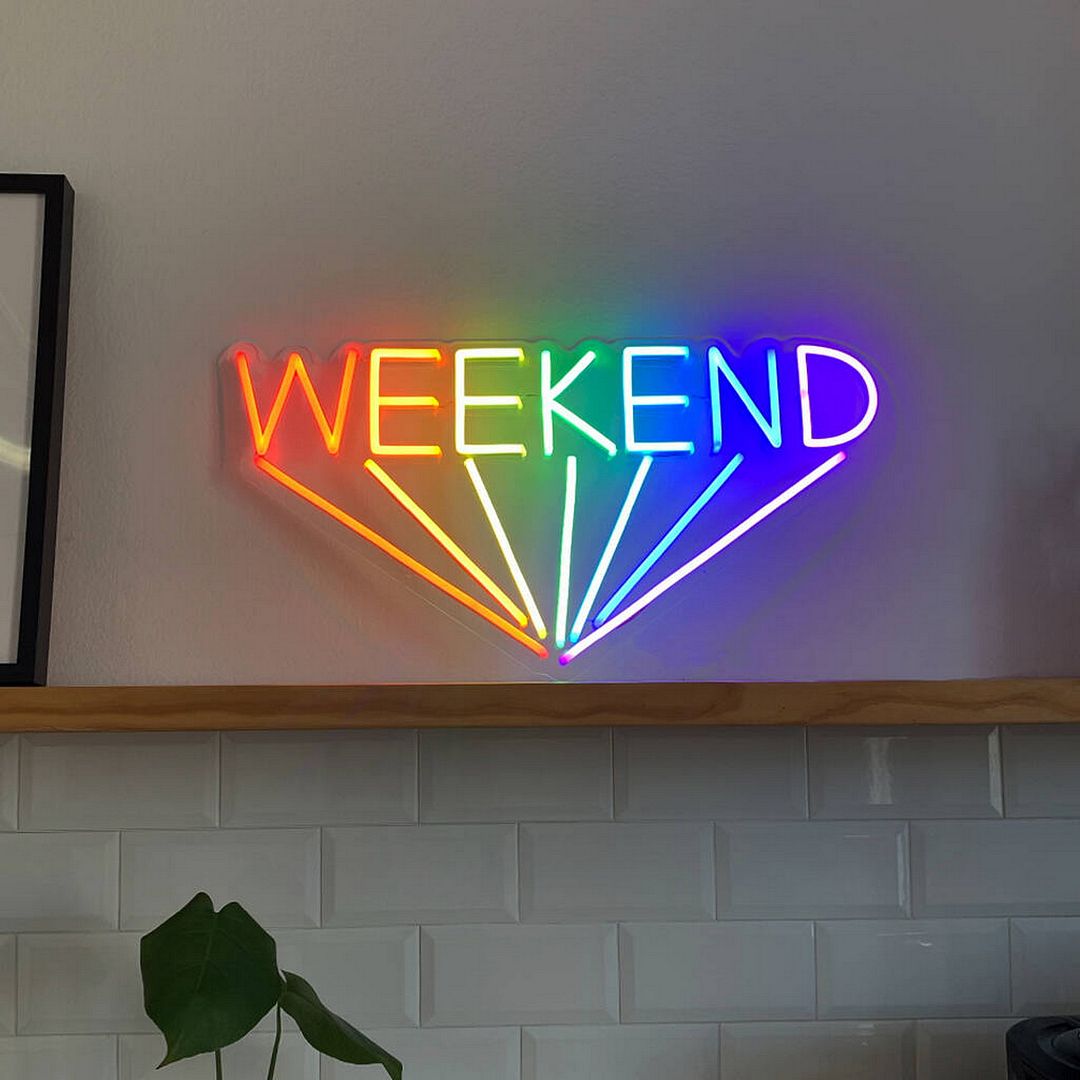 Weekend Colourful Neon Sign