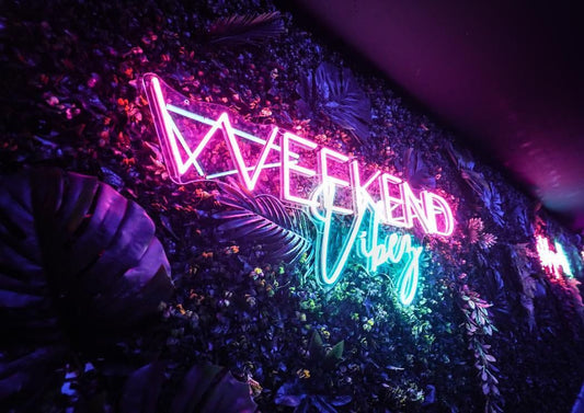 Weekend Vibez Neon Signs, Neon Lights, LED Neon Signs for Room, Bars Light Up Signs, Cool Neon Light Signs, Neon Wall Lights