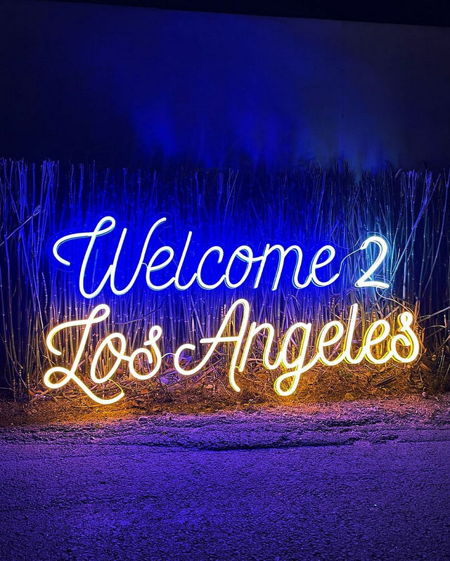 Welcome 2 Los Angeles LED Neon Sign for Storefront light up sign