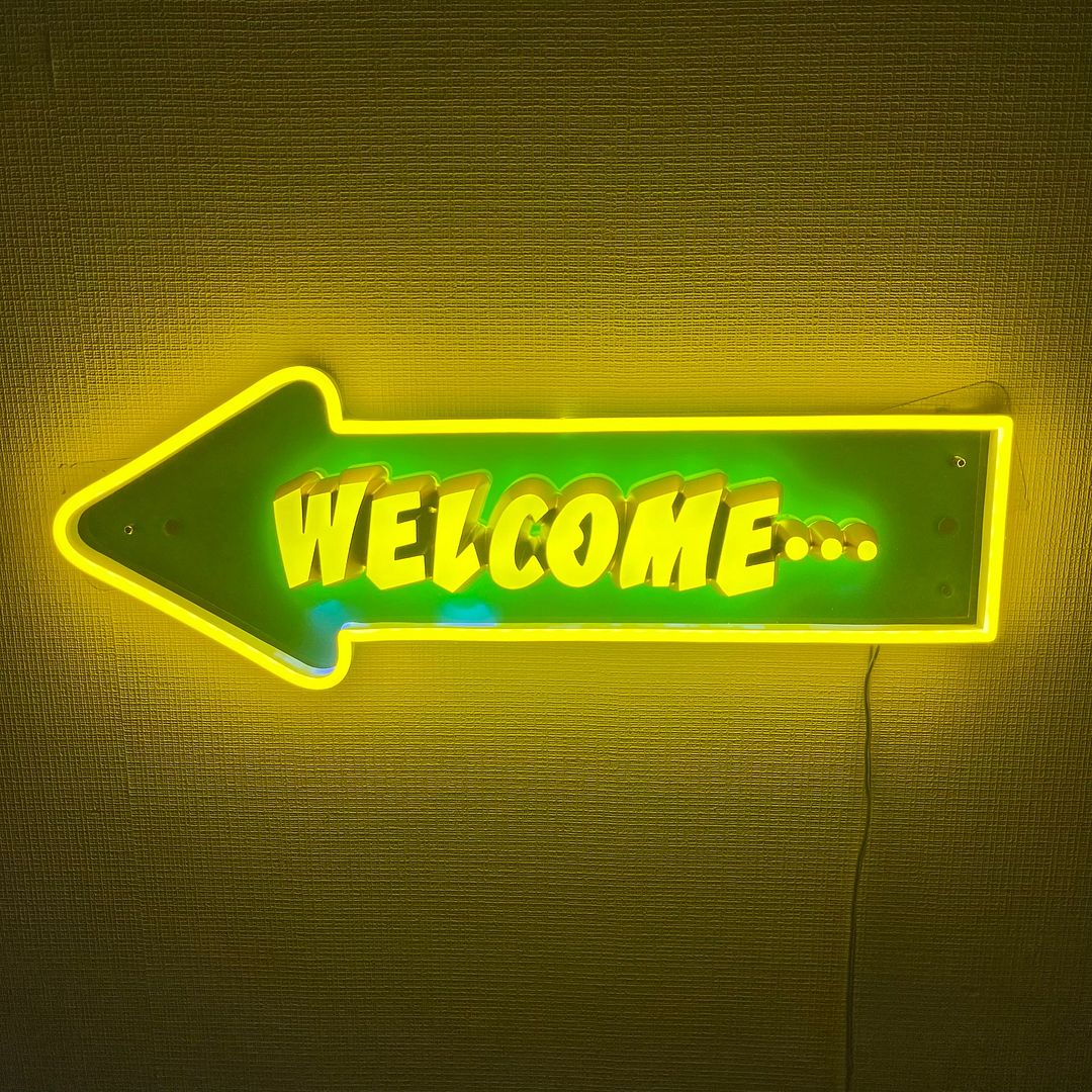 Welcome Arrow Neon 3D Printed Luminous Characters