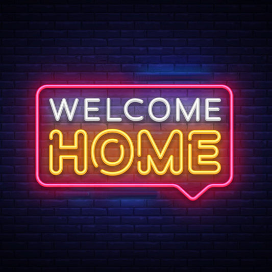 Welcome Home Text Neon Sign