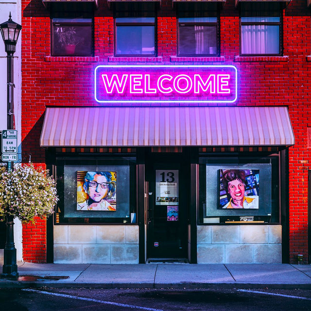 Welcome LED Neon Sign for Business light up sign