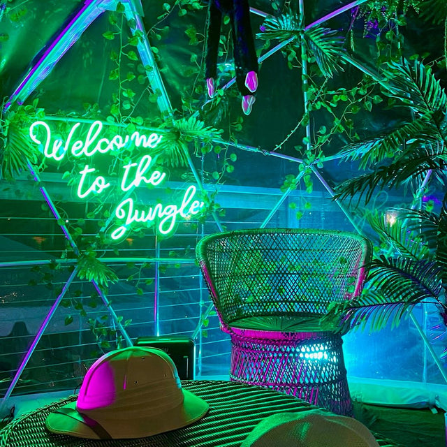 Welcome to The Jungle LED Neon Sign for Storefront light up sign