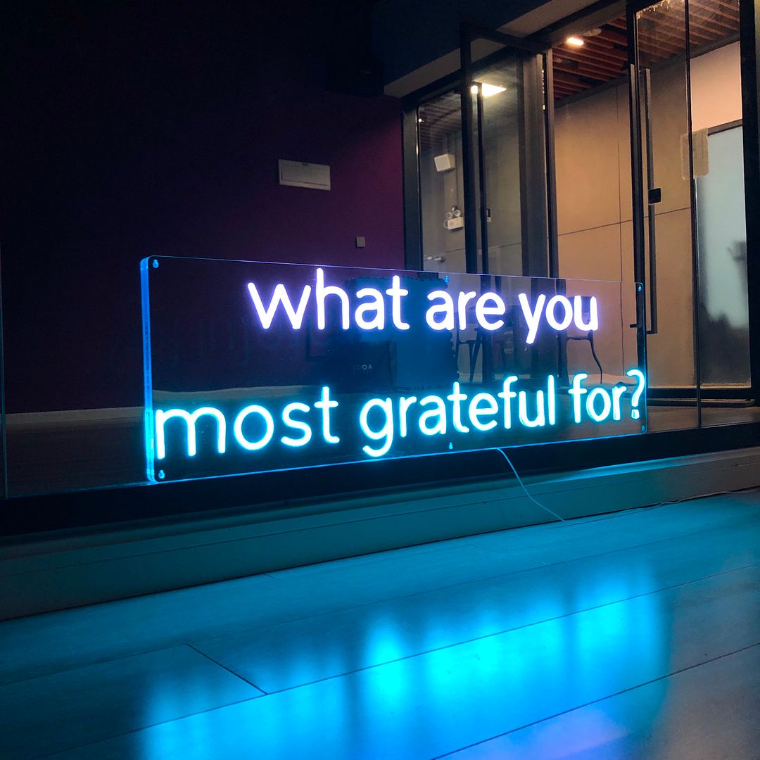 What Are You Grateful For Neon Sign