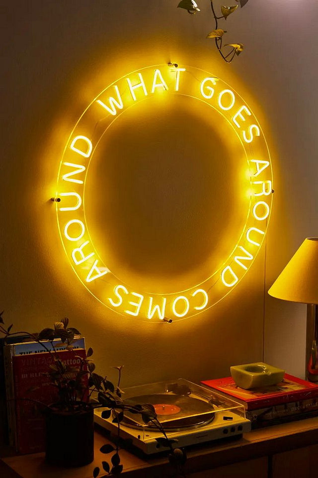 What Goes Around Comes Around LED Neon Sign for Man Cave light up sign