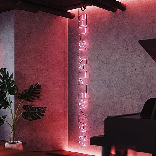 What We Play is Life Neon Signs, Neon Lights, LED Neon Signs for Room, Bars Light Up Signs, Cool Neon Light Signs, Neon Wall Lights