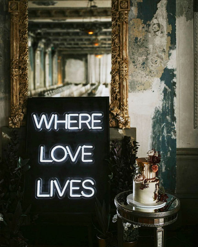 Where Love Lives LED Neon Sign for Wedding light up sign