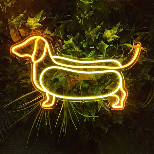 Wiener Dog Neon Signs, Plug-in or Battery Powered Neon Lights