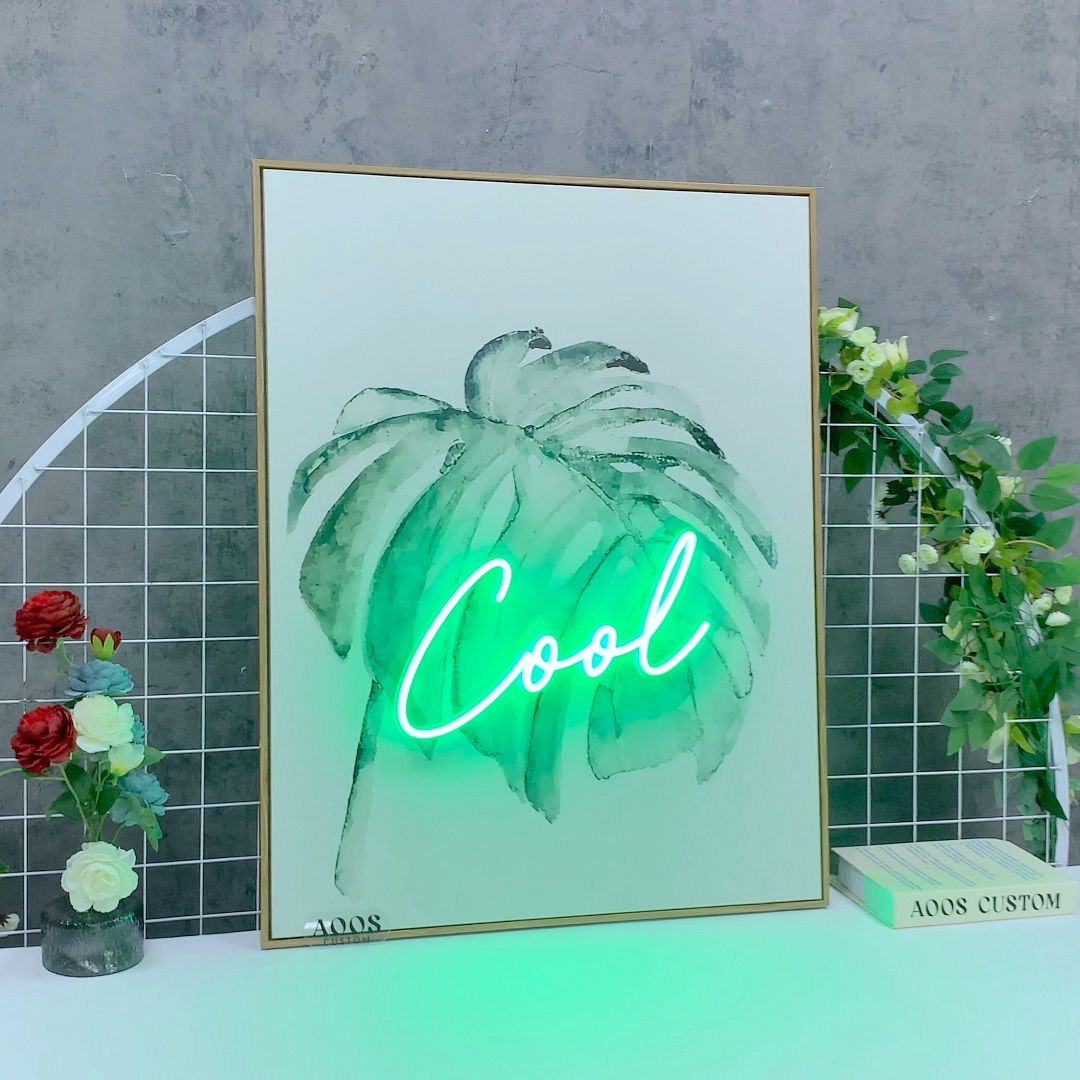 Wireless Neon Sign Mounted on the Painted Canvas