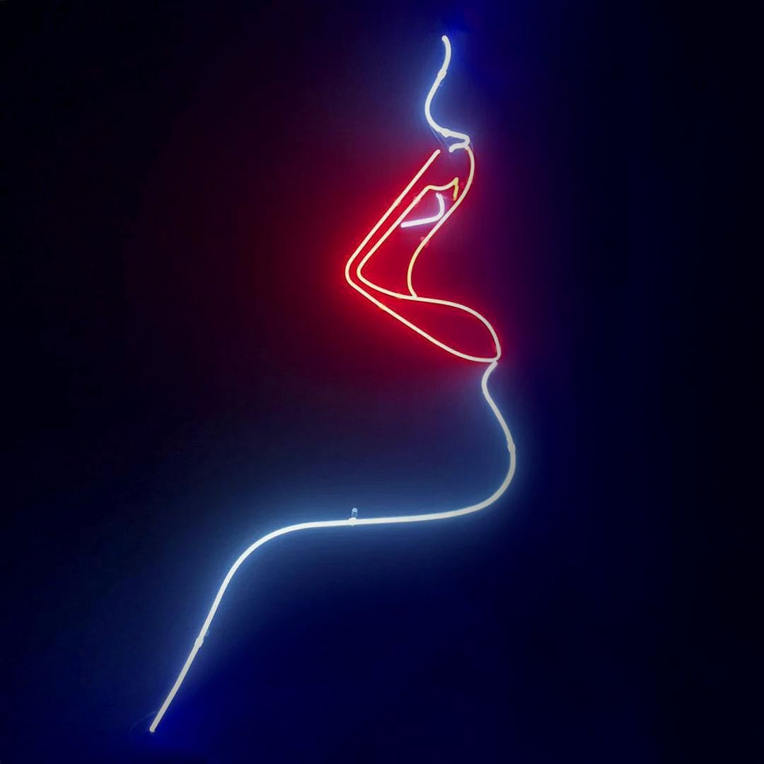 Woman Face  Sexy Lips Neon Sign