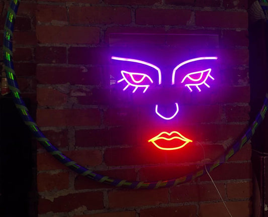 Woman's Face Neon Sign