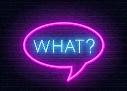 Word What in Speech Bubble Frame Neon Sign