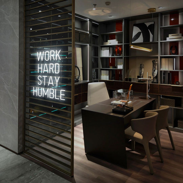 Work Hard Stay Humble LED Neon Sign for Man Cave light up sign