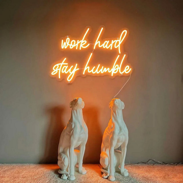 Work Hard Stay Humble LED Neon Sign for Storefront light up sign