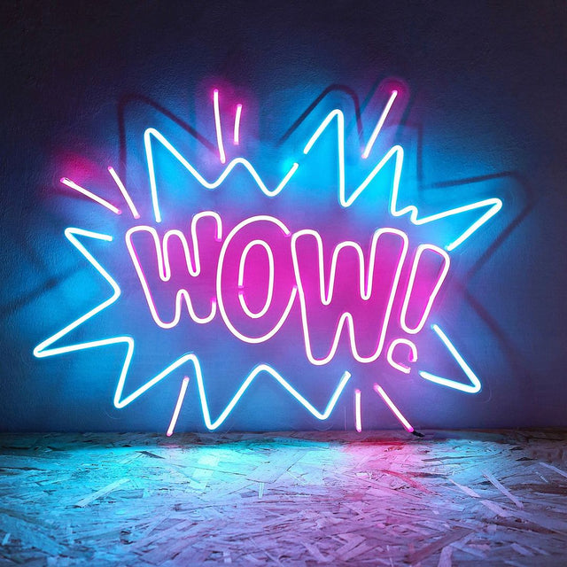 Wow Pop Art LED Neon Sign light up sign
