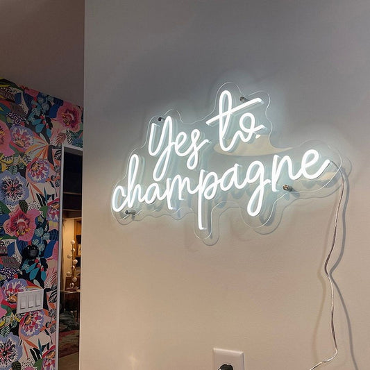 Yes to Champagne Neon Sign