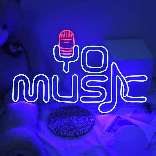 Yo Music LED Neon Sign for Studio light up sign