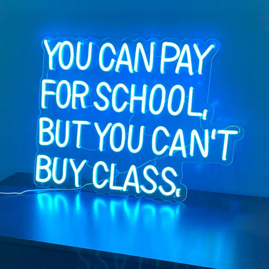 You Can Pay For School But You Can't Buy Class Neon Sign