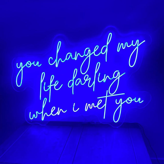 You Changed My Life Darling When I Met You LED Neon Sign light up sign