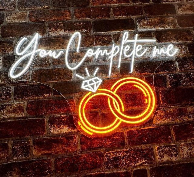 You Complete Me Rings LED Neon Sign light up sign