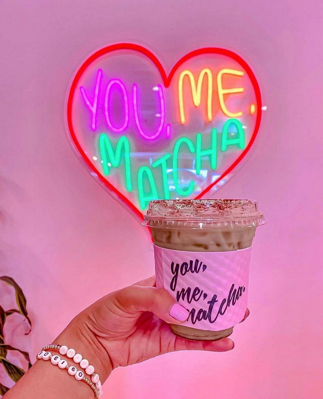 You Me Love Matcha LED Neon Sign for Bar light up sign