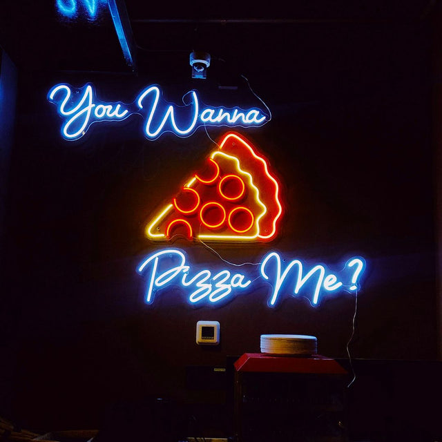 You Wanna Pizza Me LED Neon Sign for Bar light up sign