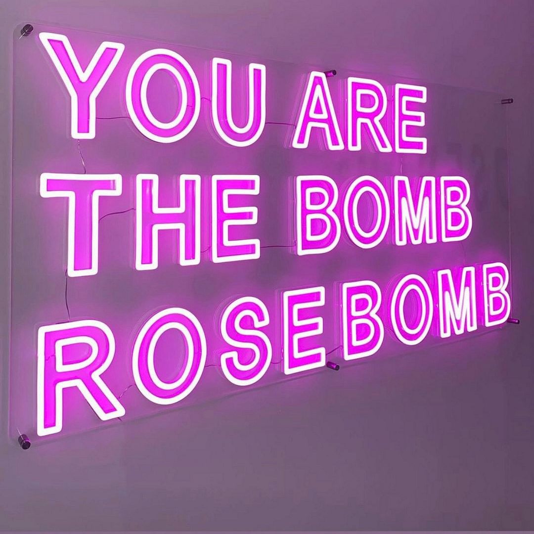 The Bomb Rosa Custom Made Neon Signs, You are The Bomb Rose Bomb Neon Sign, LED ...