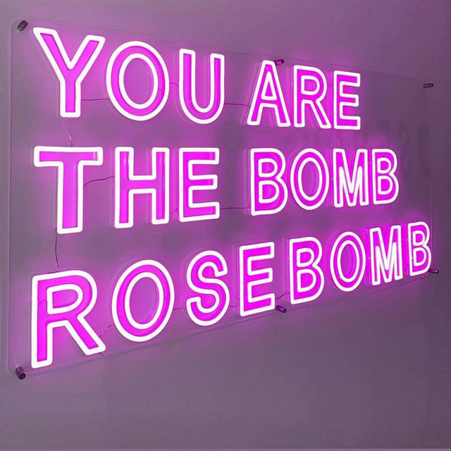 You are The Bomb Rose Bomb LED Neon Sign for Salon light up sign